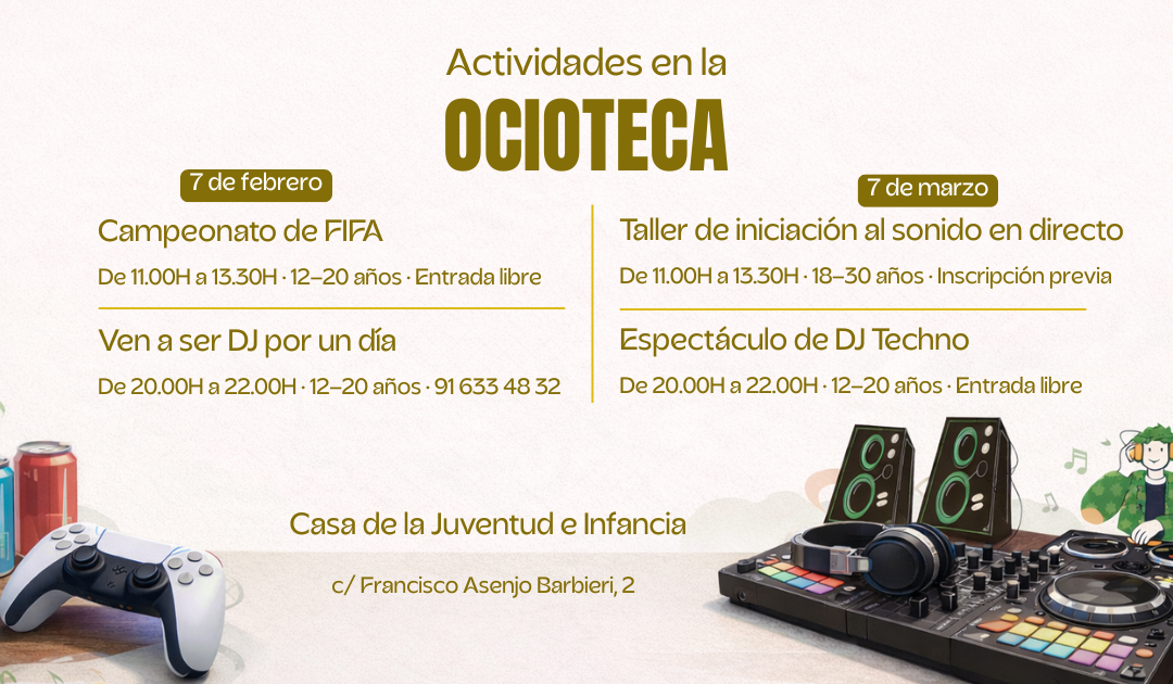 Ocioteca de Boadilla: cuatro planes jóvenes entre febrero y marzo